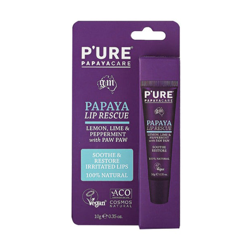 P'URE Papayacare Papaya Lip Rescue (Lemon, Mint & Peppermint with Paw Paw) 10g