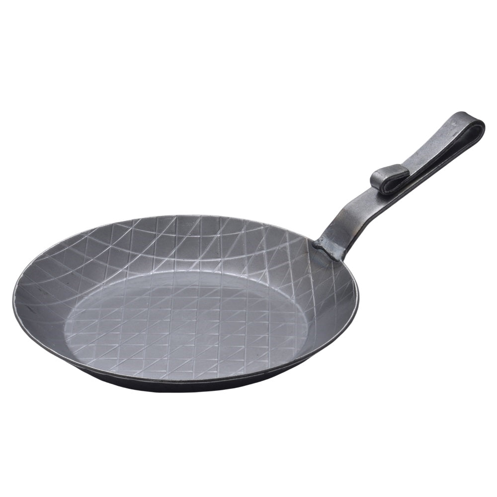 Turk forged iron serving pan with bent hook handle 28cm