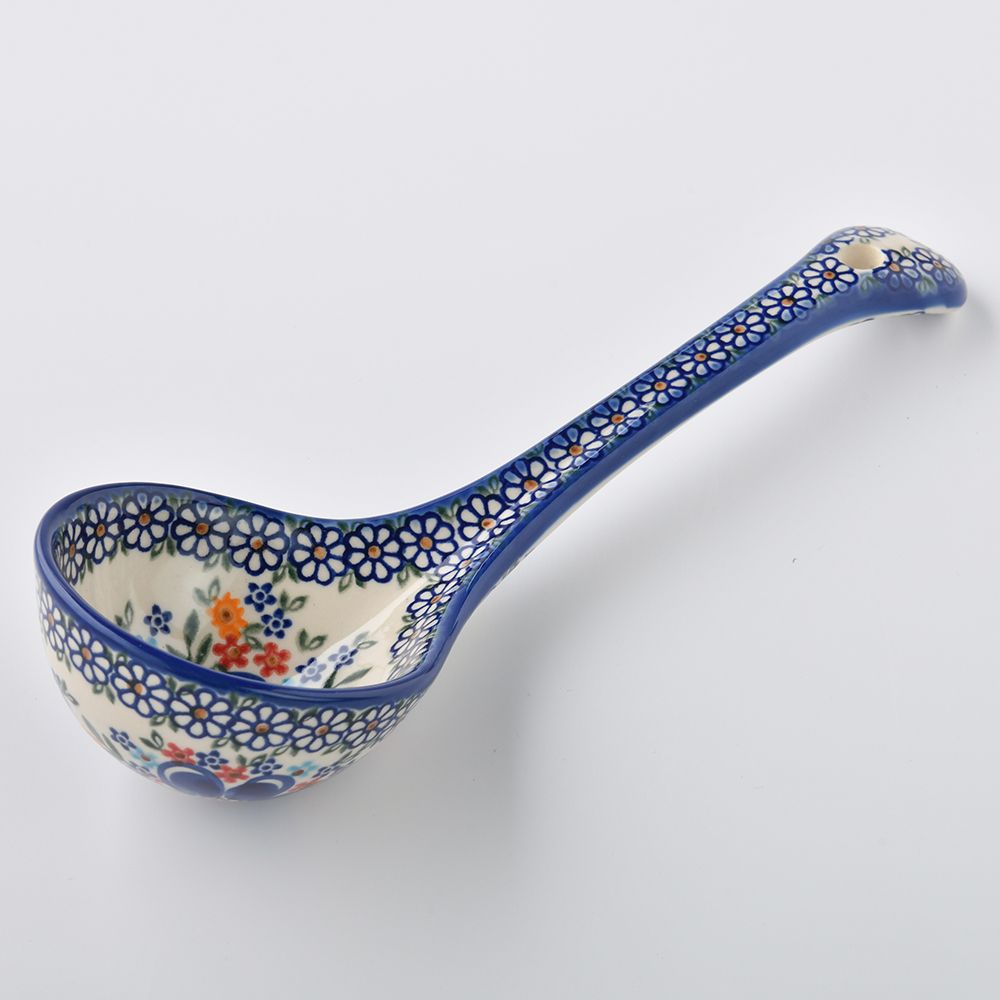 Handmade Polish Pottery Vena ladle spring bouquet Boleslawiec Ceramics