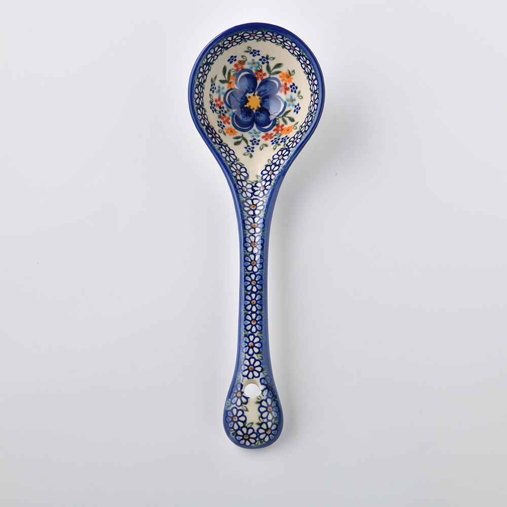 Handmade Polish Pottery Vena ladle spring bouquet Boleslawiec Ceramics