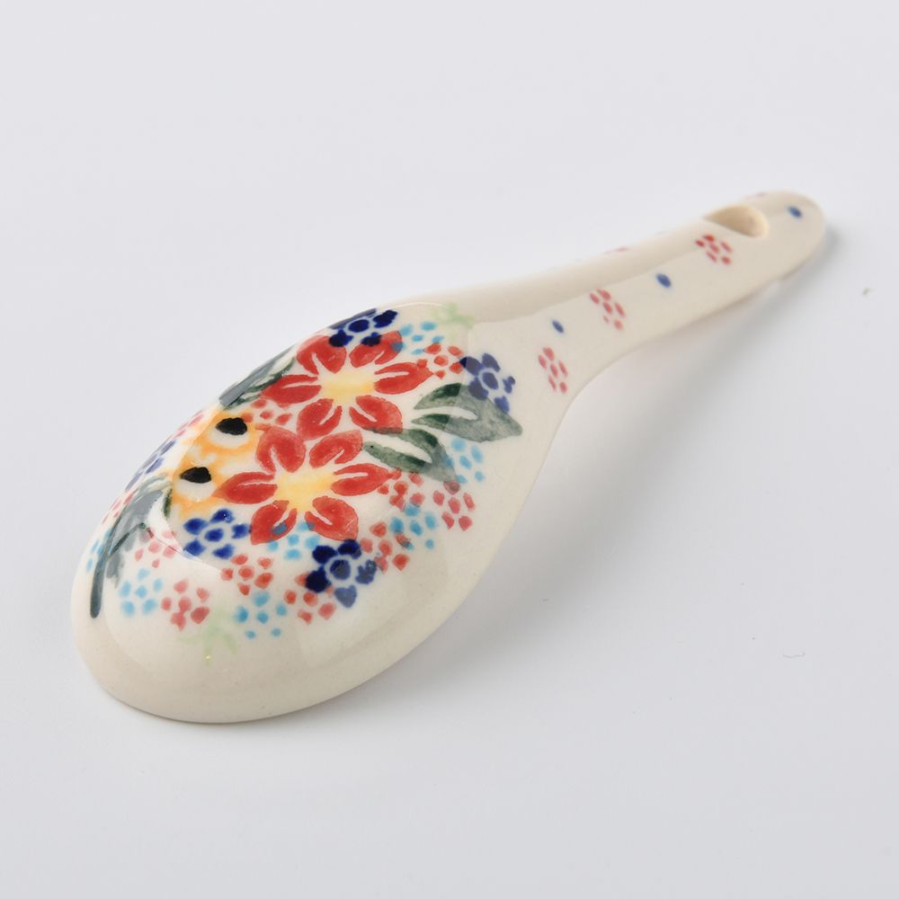 Handmade Polish Pottery Vena soup spoon floral dream Boleslawiec Ceramics