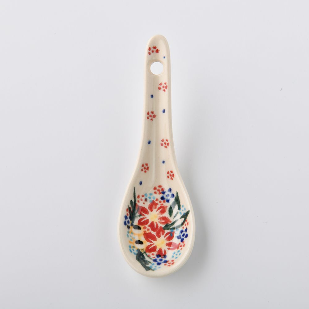 Handmade Polish Pottery Vena soup spoon floral dream Boleslawiec Ceramics