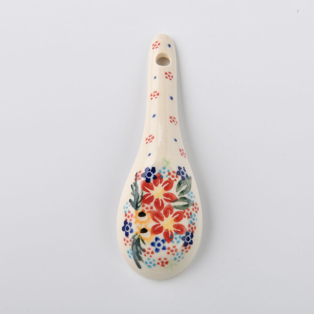 Handmade Polish Pottery Vena soup spoon floral dream Boleslawiec Ceramics