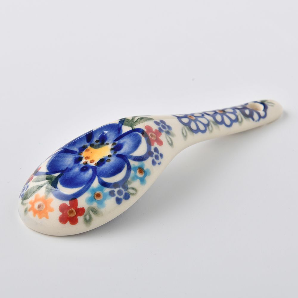 Handmade Polish Pottery Vena soup spoon spring bouquet Boleslawiec Ceramics