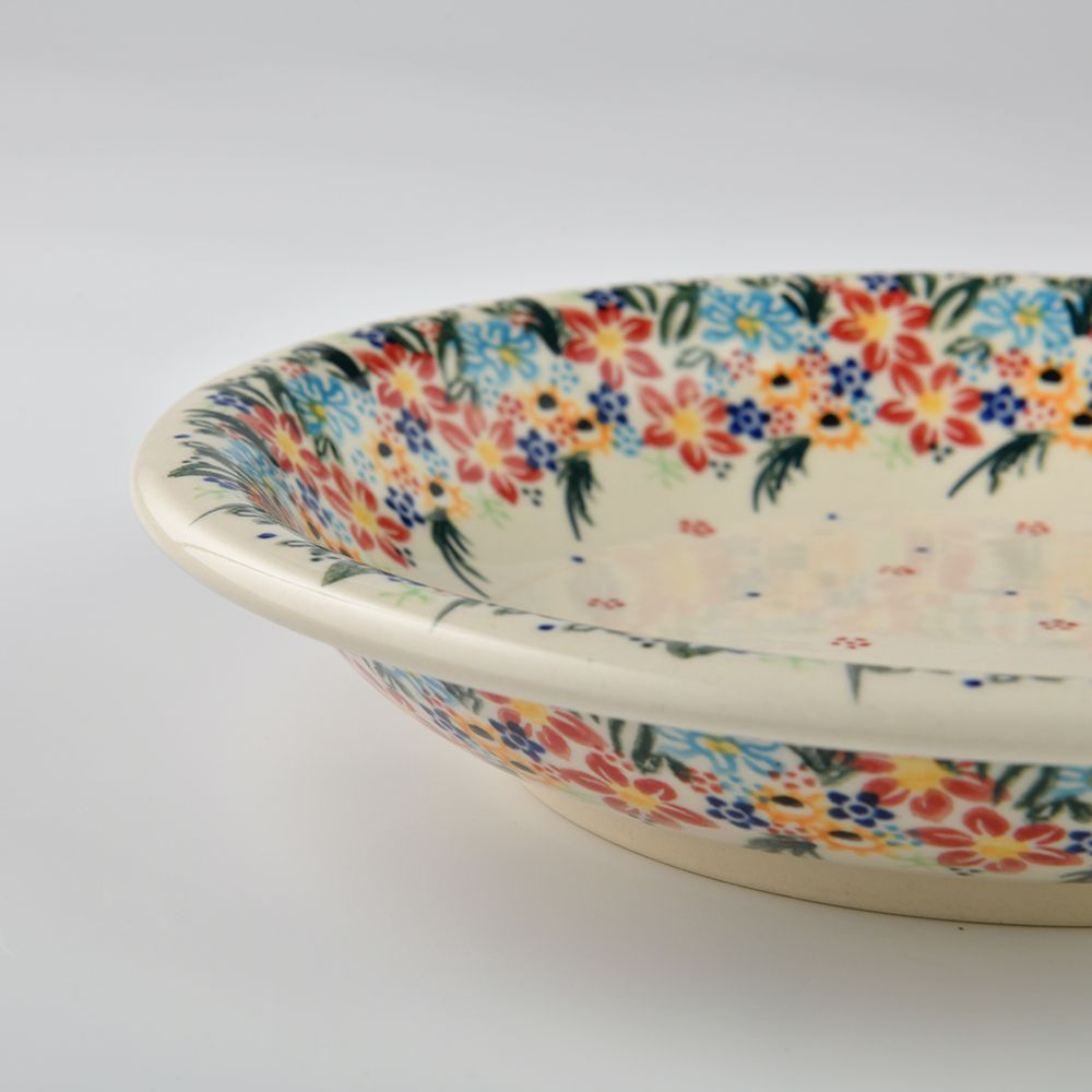 Handmade Polish Pottery Vena round deep plate 22cm floral dream Boleslawiec Ceramics
