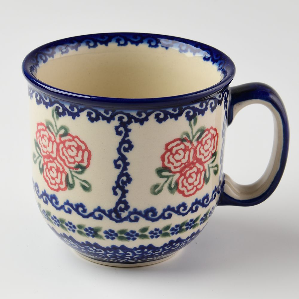 Handmade Polish Pottery Vena cup set 250ml rose garden Boleslawiec Ceramics
