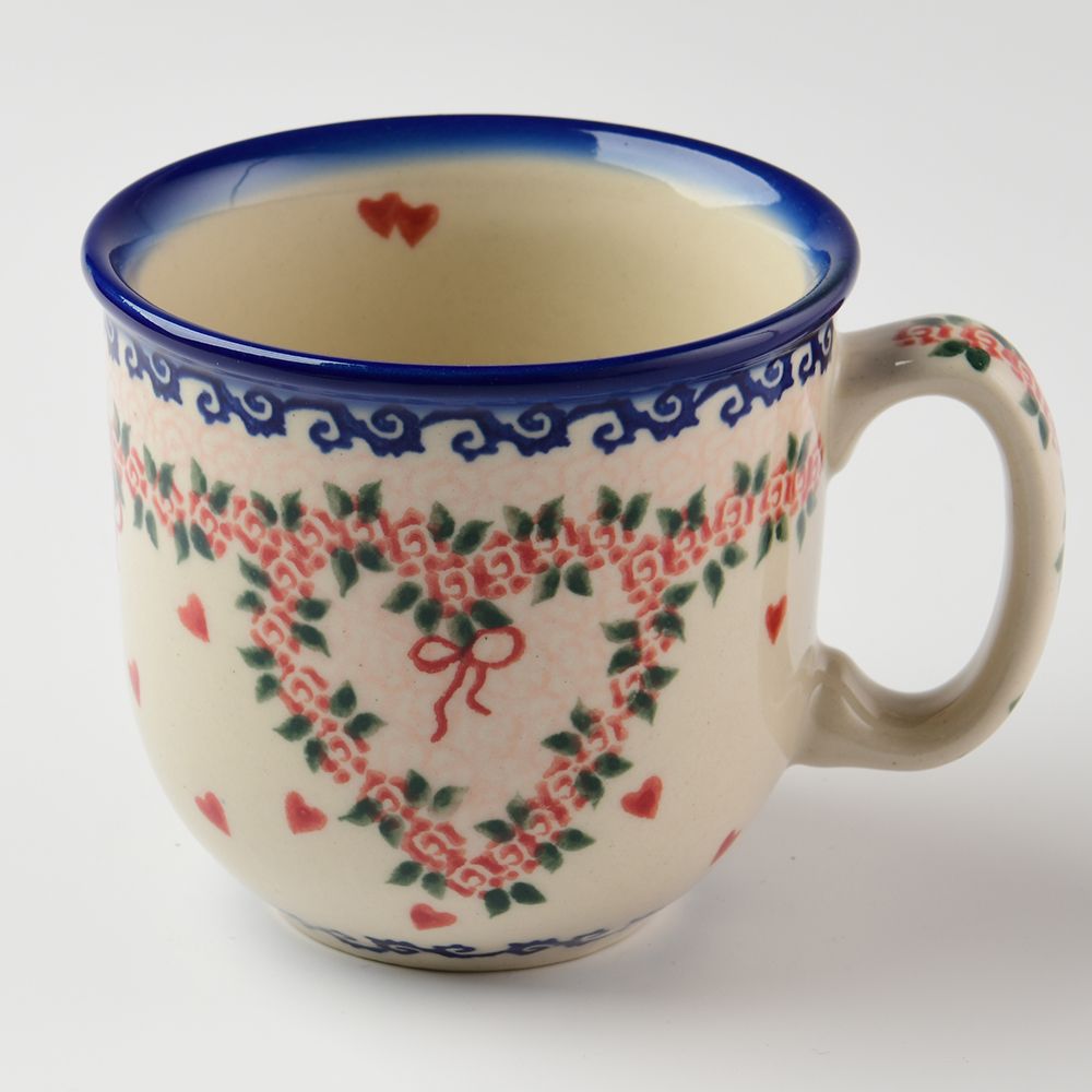 Handmade Polish Pottery Vena cup set 250ml sweet heart Boleslawiec Ceramics