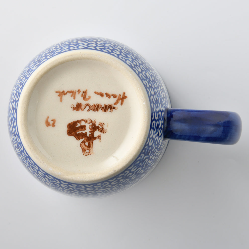 Handmade Polish Pottery Vena coffee mug 300ml rose garden Boleslawiec Ceramics