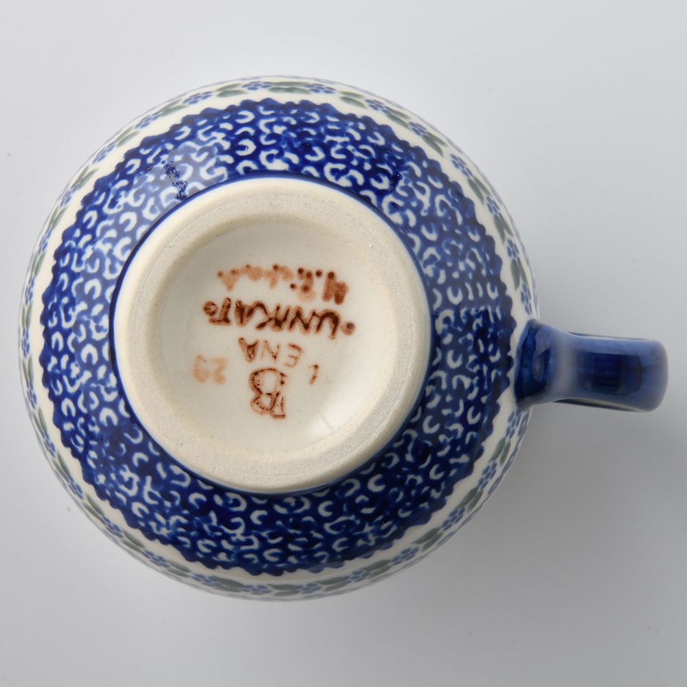 Handmade Polish Pottery Vena bubble mug 300ml rose garden Boleslawiec Ceramics