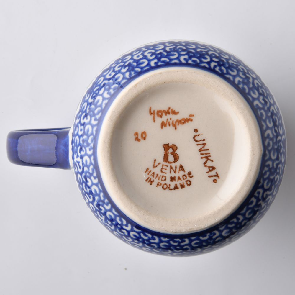 Handmade Polish Pottery Vena coffee mug 300ml rose garden Boleslawiec Ceramics