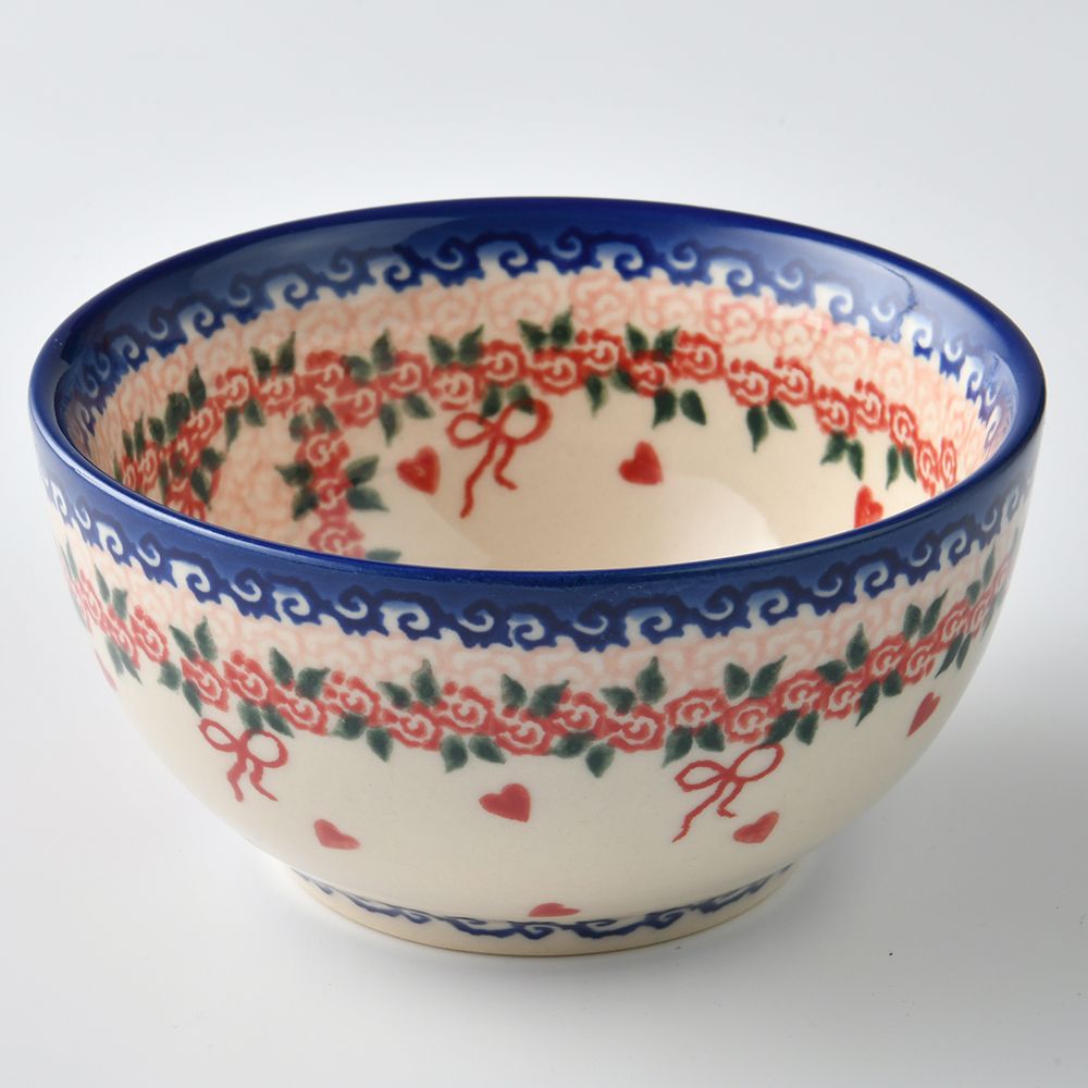 Handmade Polish Pottery Vena rice bowl 12cm sweet heart Boleslawiec Ceramics