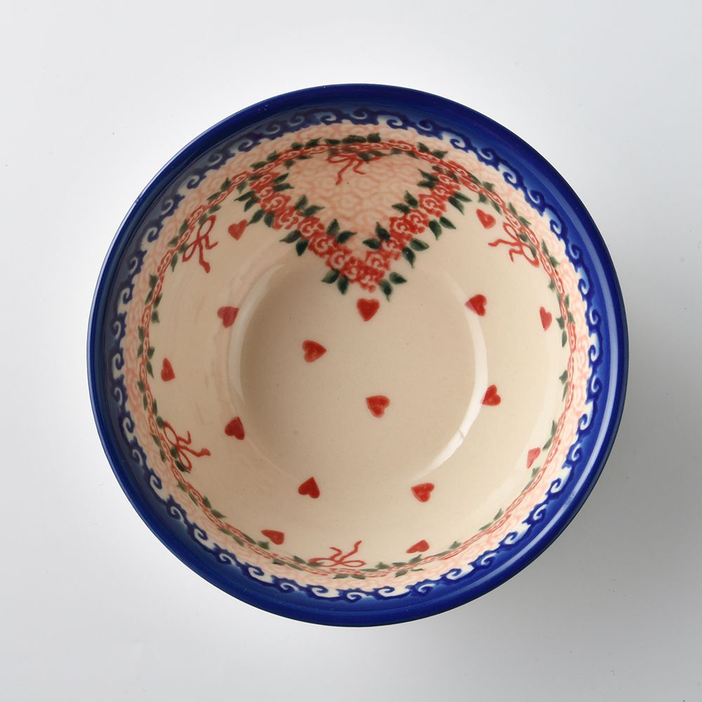 Handmade Polish Pottery Vena rice bowl 12cm sweet heart Boleslawiec Ceramics
