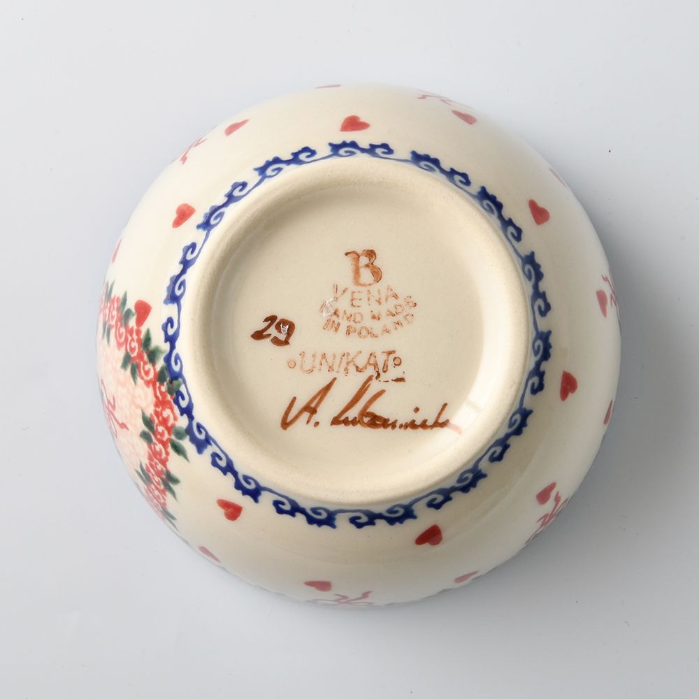 Handmade Polish Pottery Vena rice bowl 12cm sweet heart Boleslawiec Ceramics