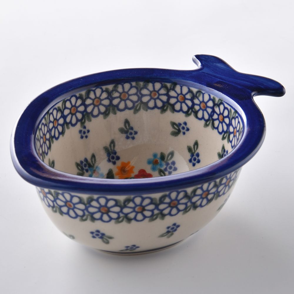 Handmade Polish Pottery Vena fish shaped bowl,snack bowl,15cm spring bouquet Boleslawiec Ceramics