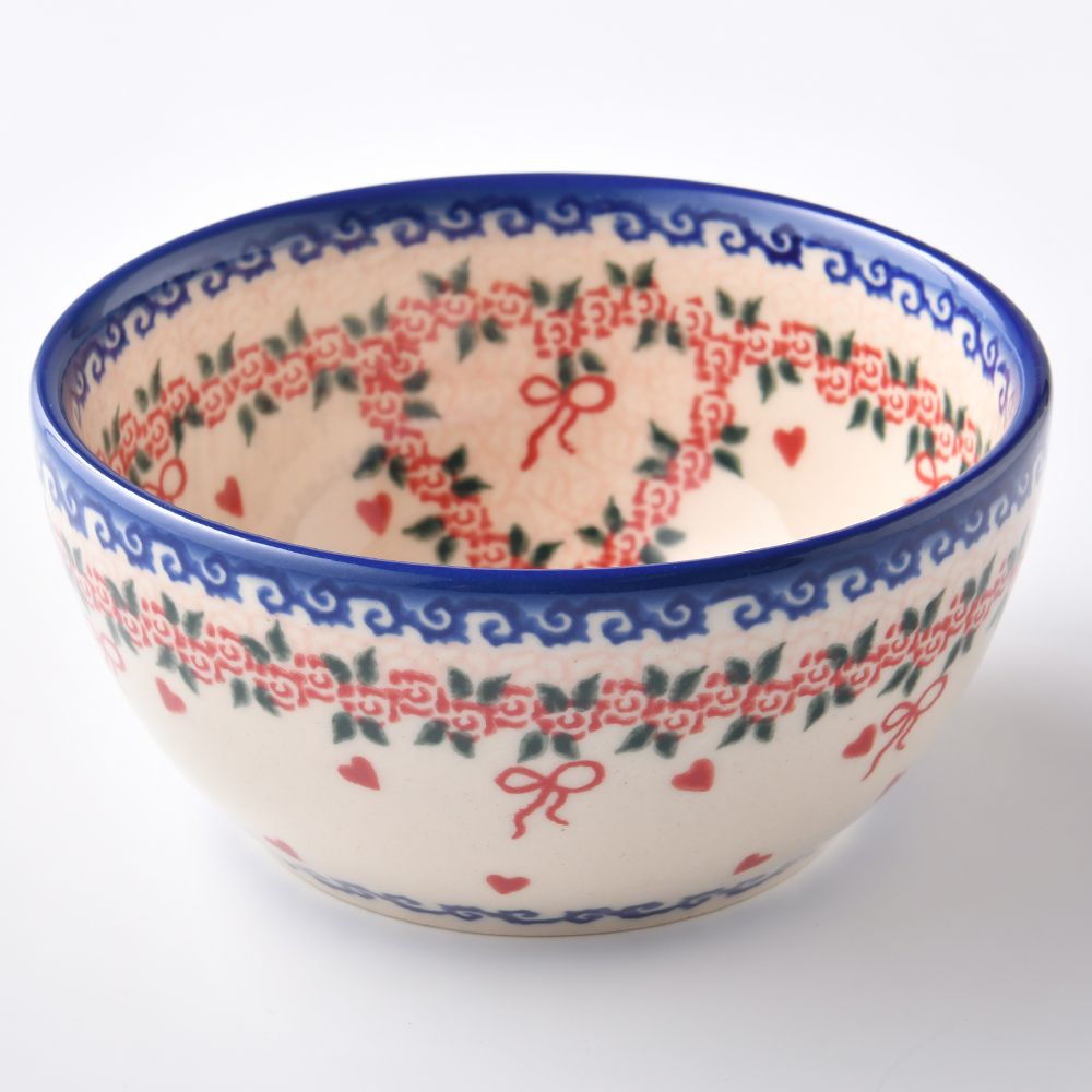 Handmade Polish Pottery Vena rice bowl 13.5cm sweet heart Boleslawiec Ceramics