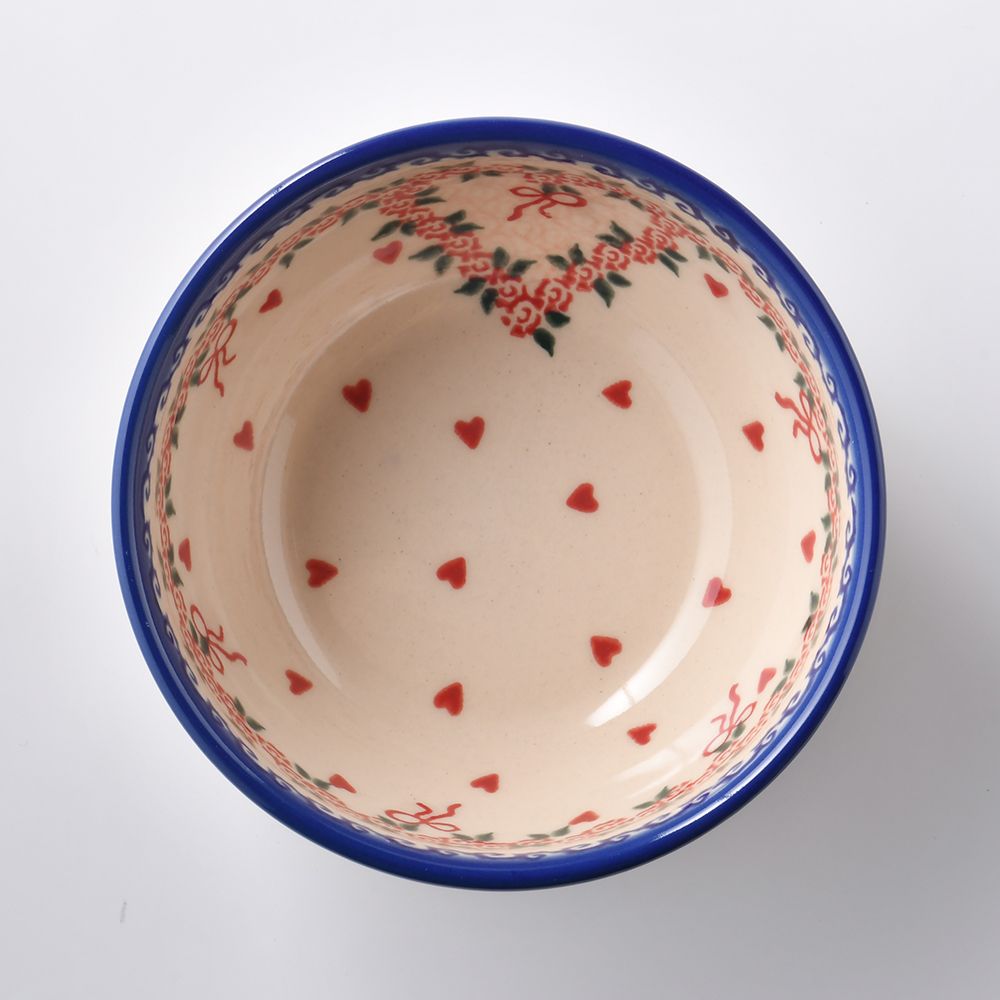 Handmade Polish Pottery Vena rice bowl 13.5cm sweet heart Boleslawiec Ceramics