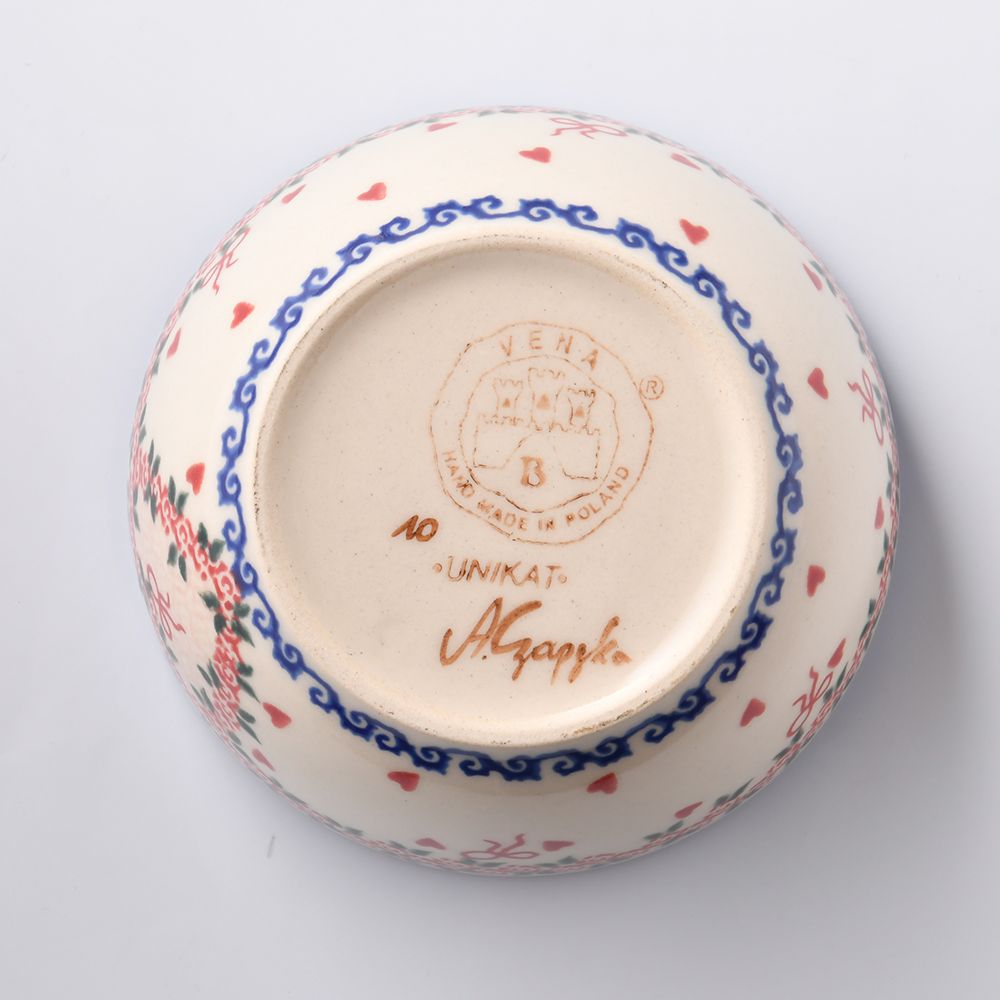 Handmade Polish Pottery Vena rice bowl 13.5cm sweet heart Boleslawiec Ceramics