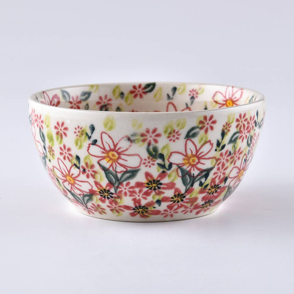 Handmade Polish Pottery Vena rice bowl 13.5cm pink heaven Boleslawiec Ceramics