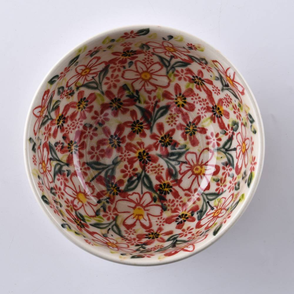 Handmade Polish Pottery Vena rice bowl 13.5cm pink heaven Boleslawiec Ceramics