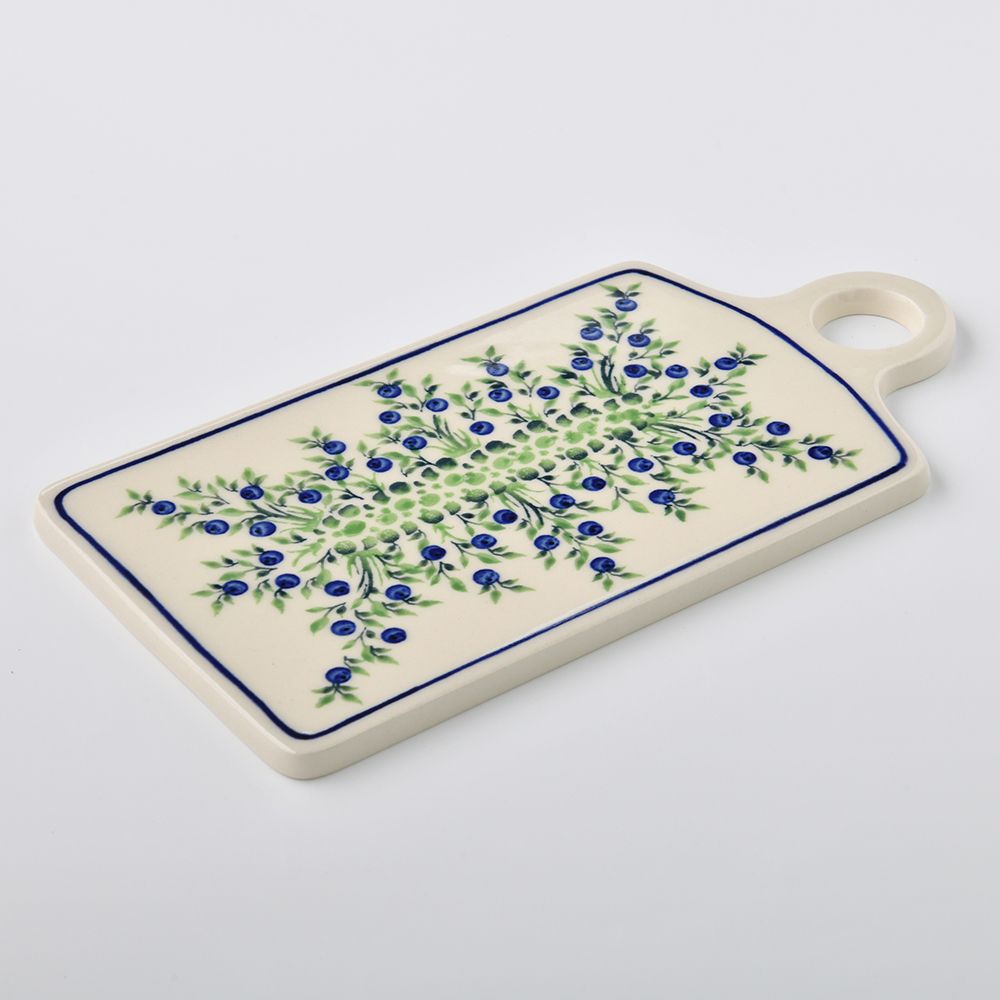 Handmade Polish Pottery Zaklady serving board 14x28cm flower freedom Boleslawiec Ceramics