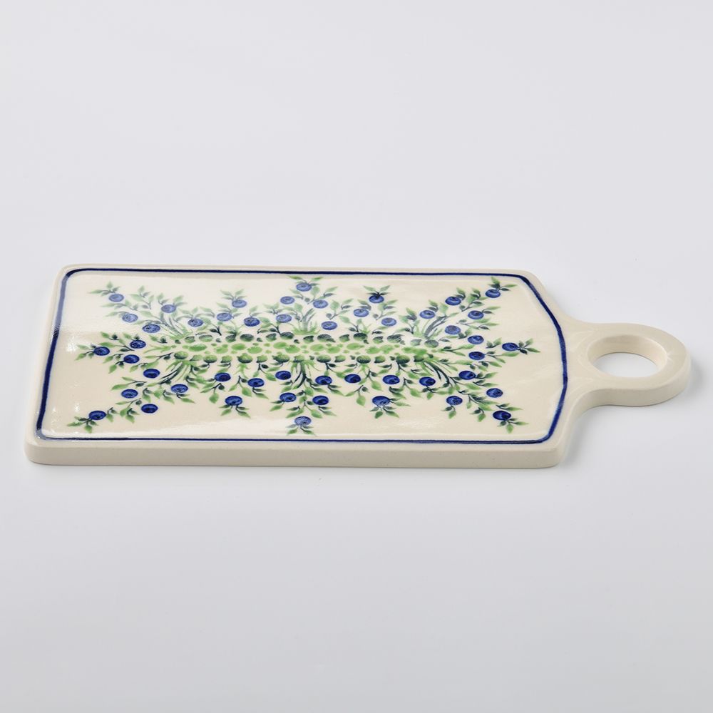 Handmade Polish Pottery Zaklady serving board 14x28cm flower freedom Boleslawiec Ceramics