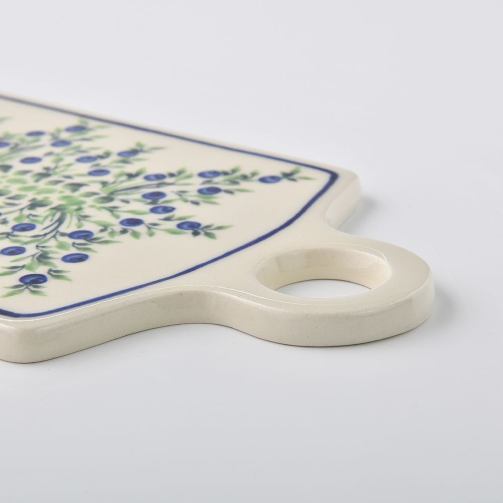 Handmade Polish Pottery Zaklady serving board 14x28cm flower freedom Boleslawiec Ceramics