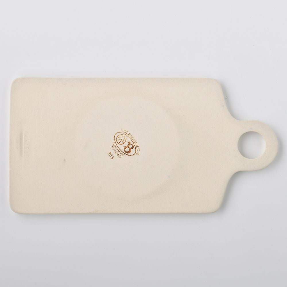 Handmade Polish Pottery Zaklady serving board 14x28cm flower freedom Boleslawiec Ceramics