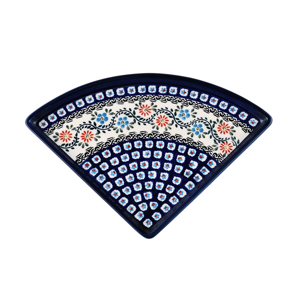 Handmade Polish Pottery Zaklady pizza plate,serving plate,20cm flower vines Boleslawiec Ceramics