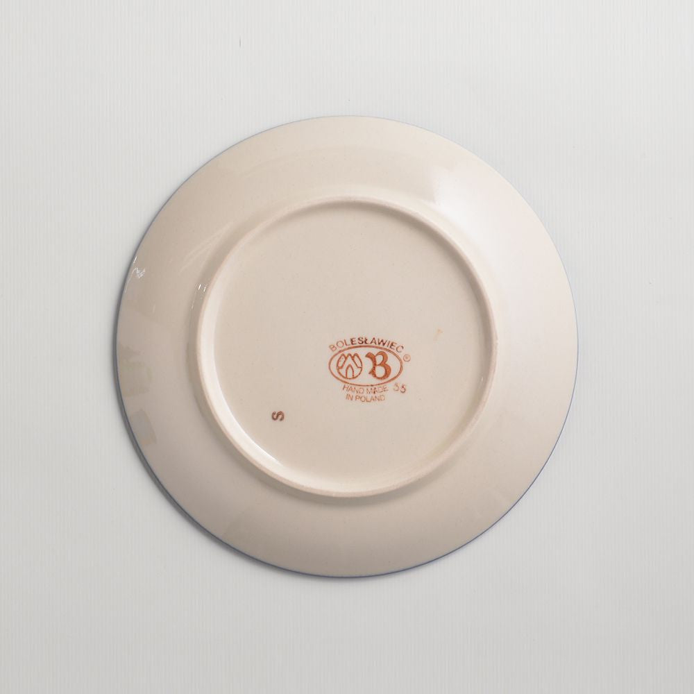 Handmade Polish Pottery Zaklady round serving plate 19cm flower vines Boleslawiec Ceramics