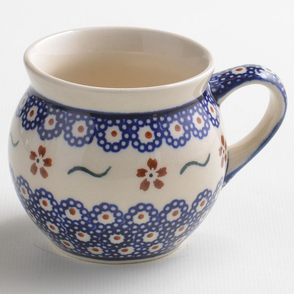 Handmade Polish Pottery Zaklady bubble mug 220ml sweet flower Boleslawiec Ceramics