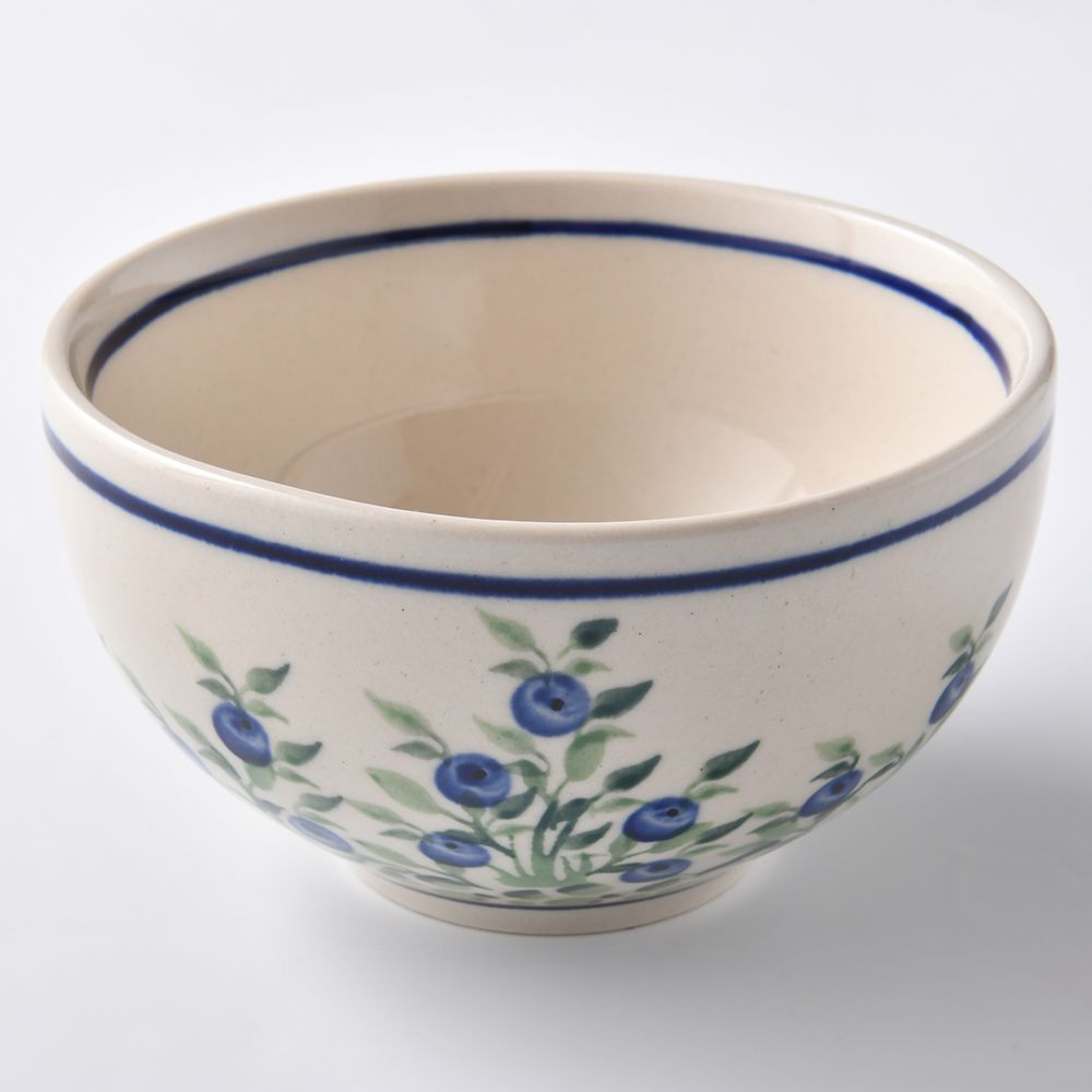 Handmade Polish Pottery Zaklady rice bowl 12cm flower freedom Boleslawiec Ceramics