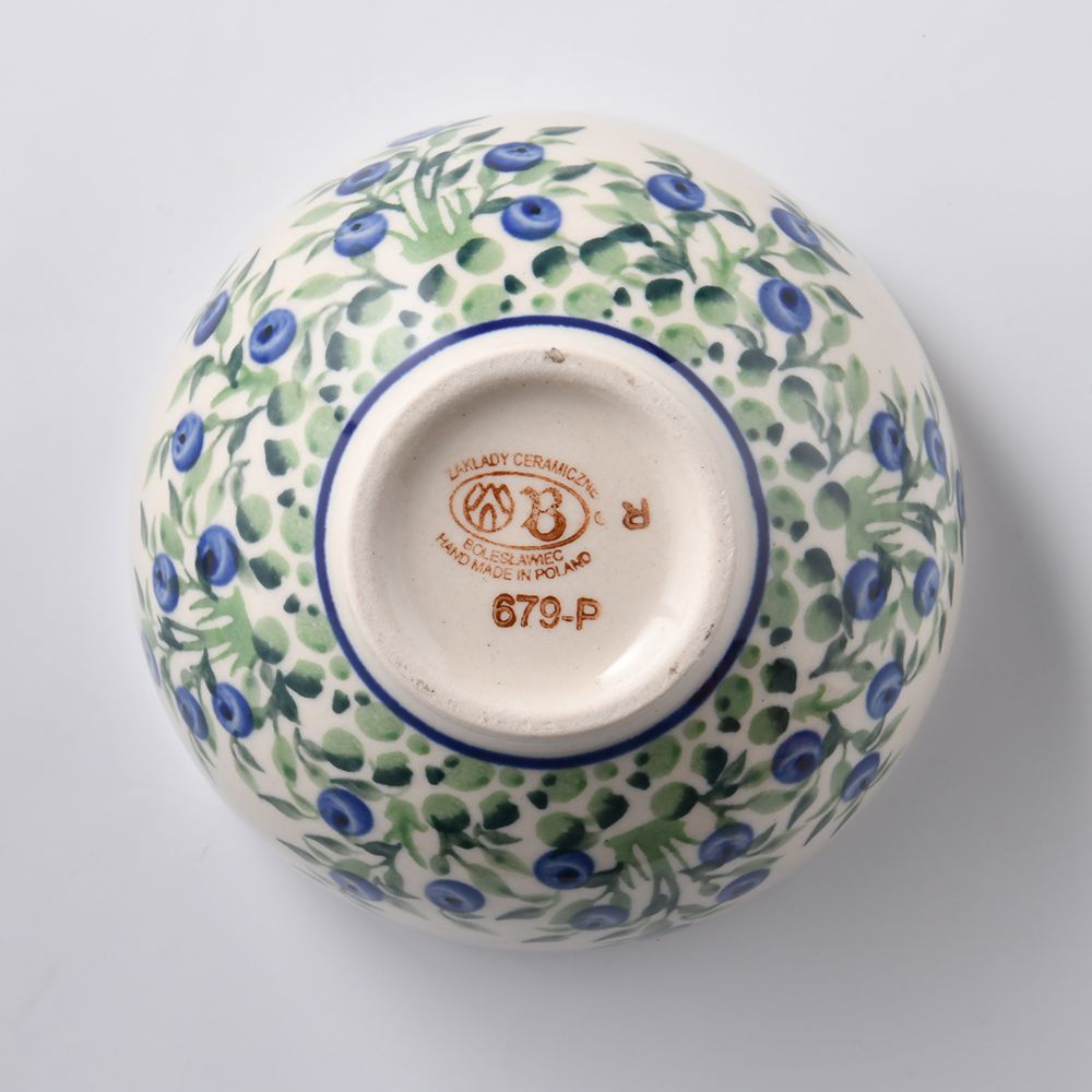 Handmade Polish Pottery Zaklady rice bowl 12cm flower freedom Boleslawiec Ceramics