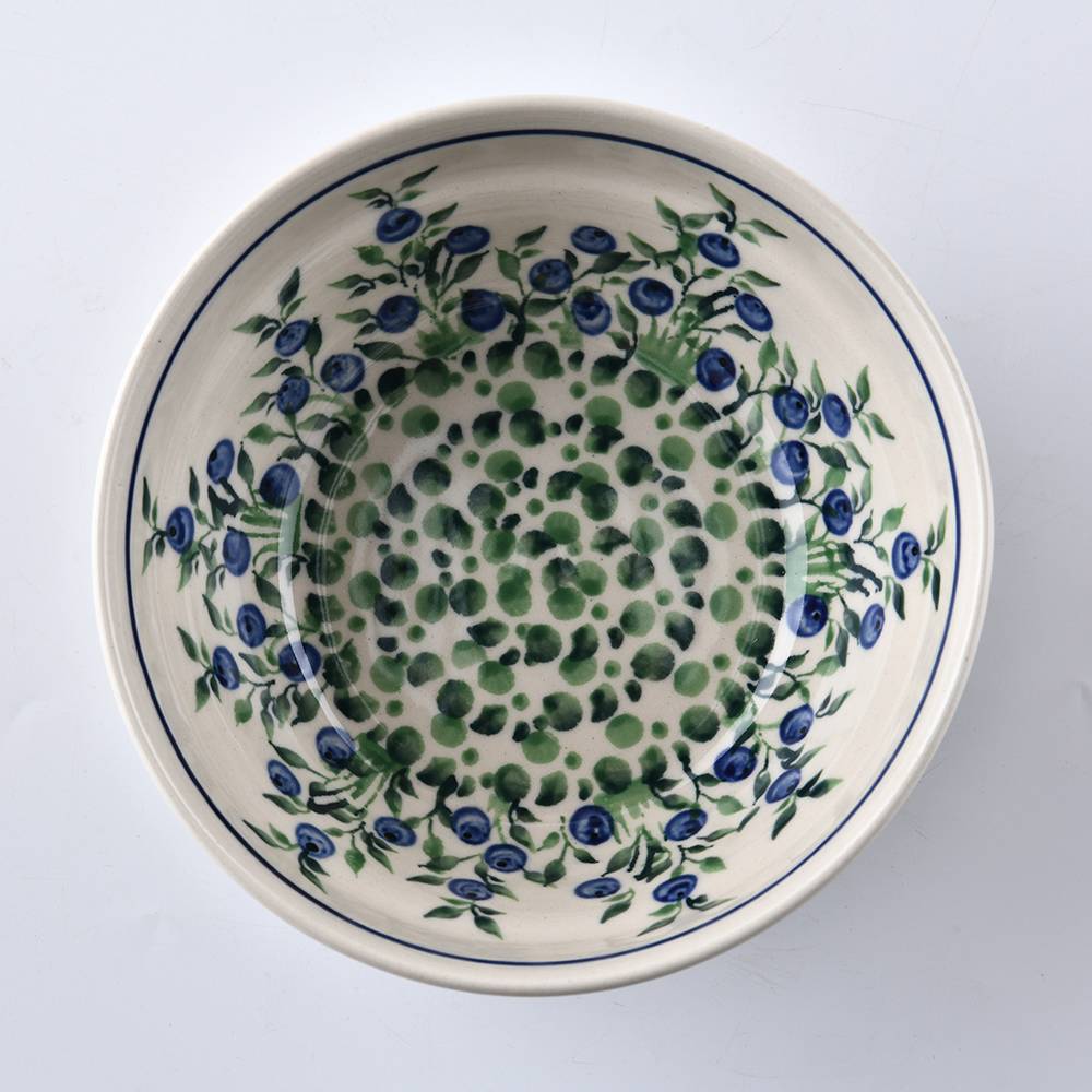 Handmade Polish Pottery Zaklady rice bowl 15cm flower freedom Boleslawiec Ceramics