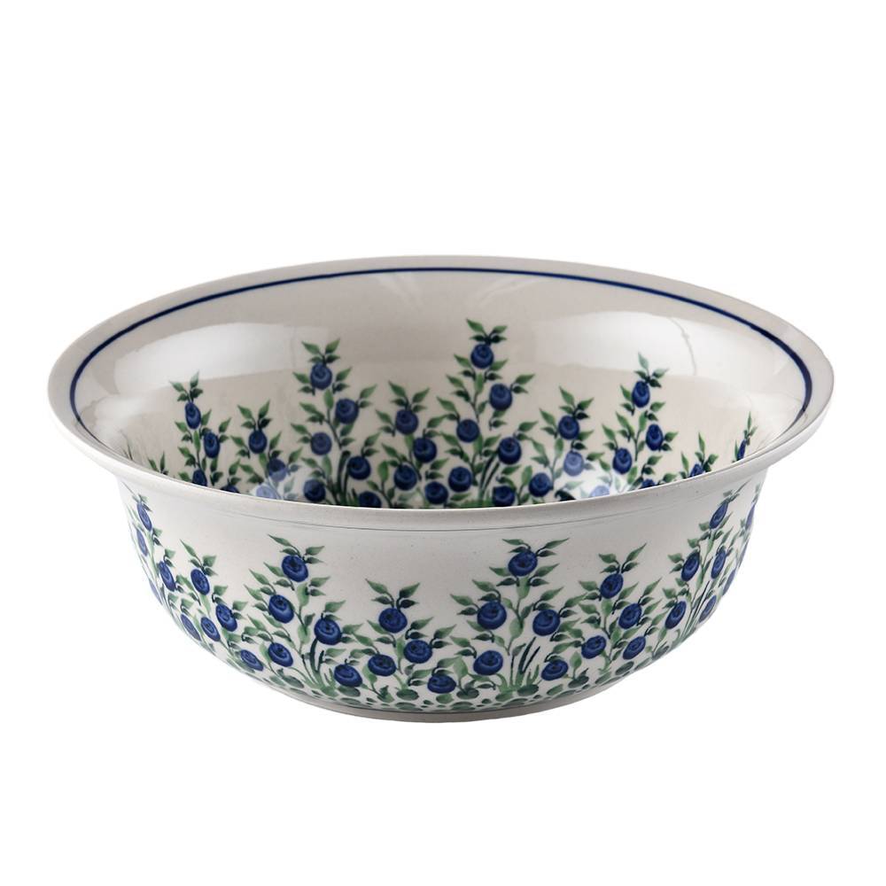 Handmade Polish Pottery Zaklady salad bowl 25cm flower freedom Boleslawiec Ceramics