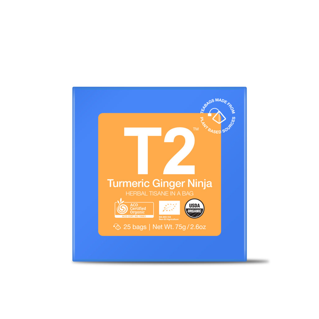 T2 Turmeric Ginger Ninja Tea Bag Cube 25 pack
