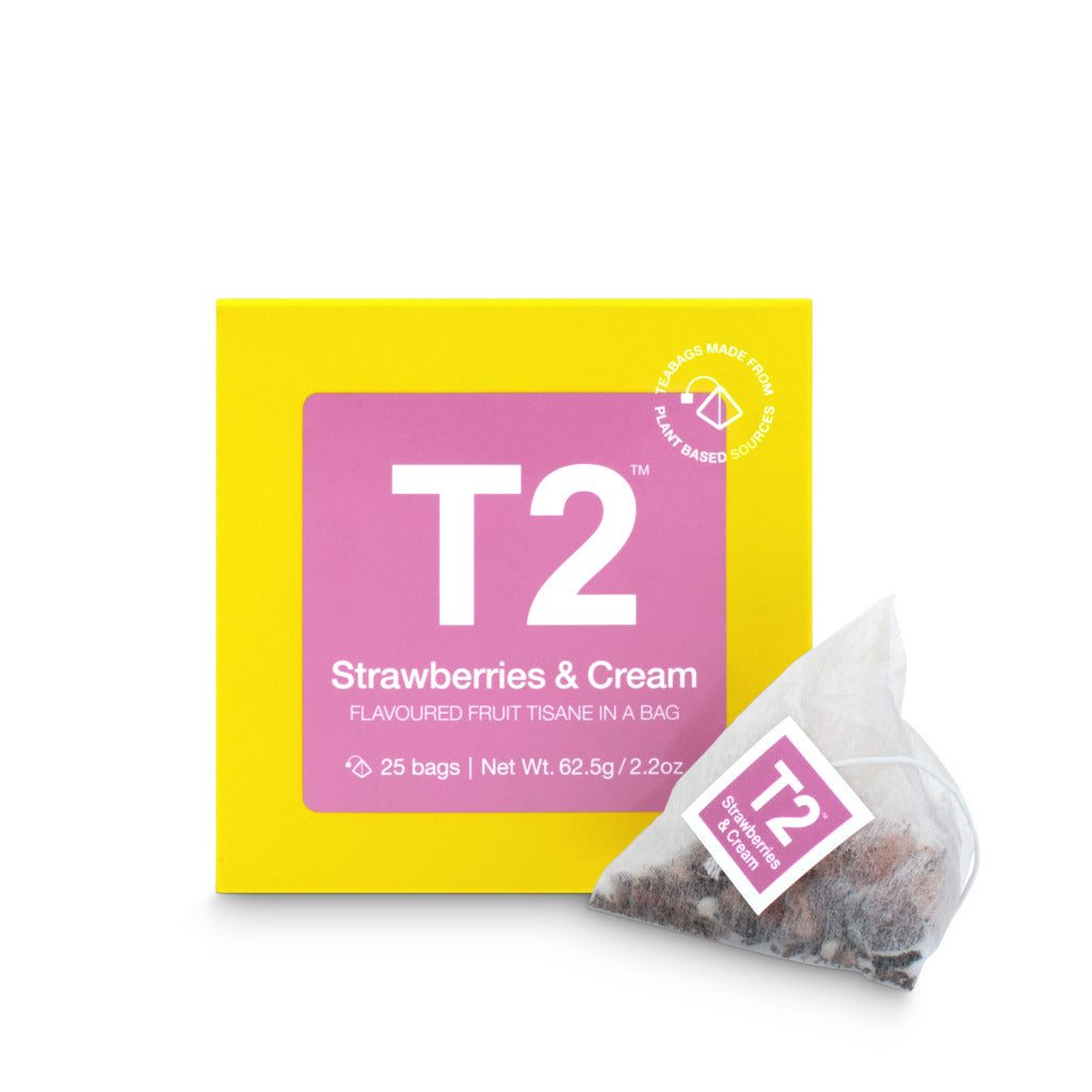 T2 Strawberries & Cream Tea Bag Cube 25 pack