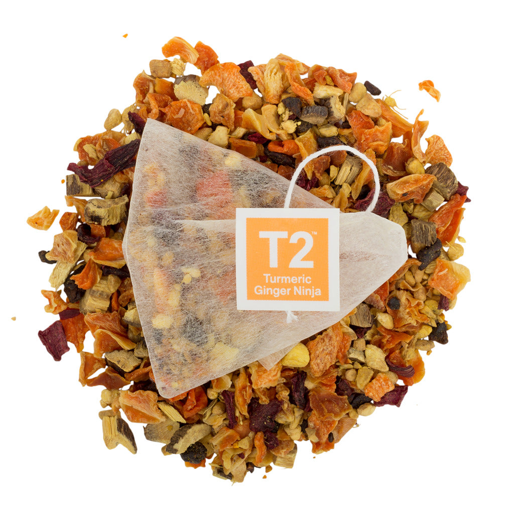 T2 Turmeric Ginger Ninja Tea Bag Cube 25 pack