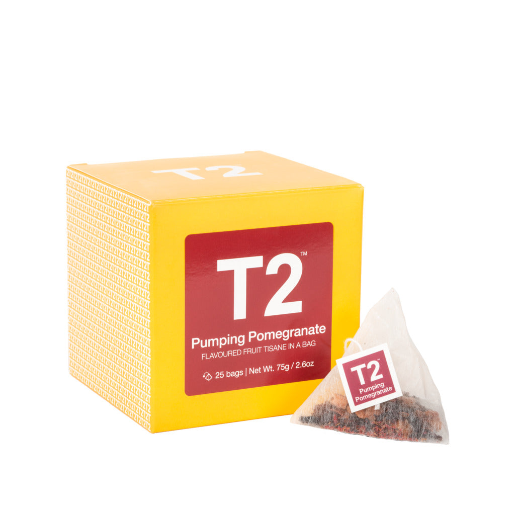T2 Pumping Pomegranate Teabag Gift Cube 25pack