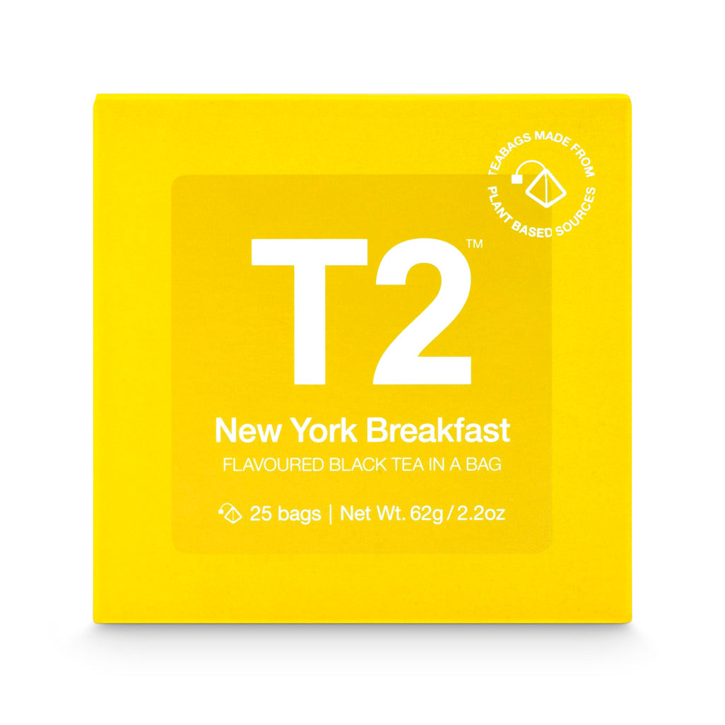 T2 New York Breakfast Tea Bag Cube 25 pack