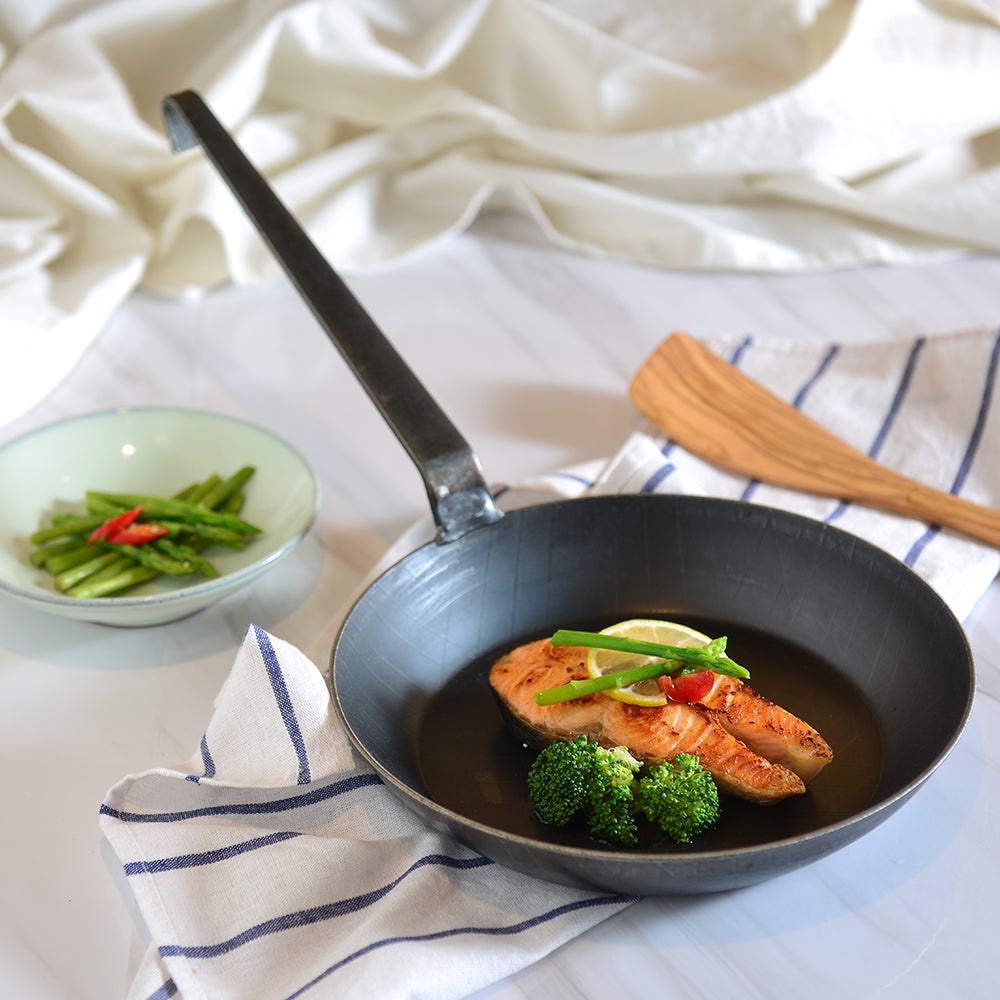 Turk forged iron frying pan,extra high edge,24cm