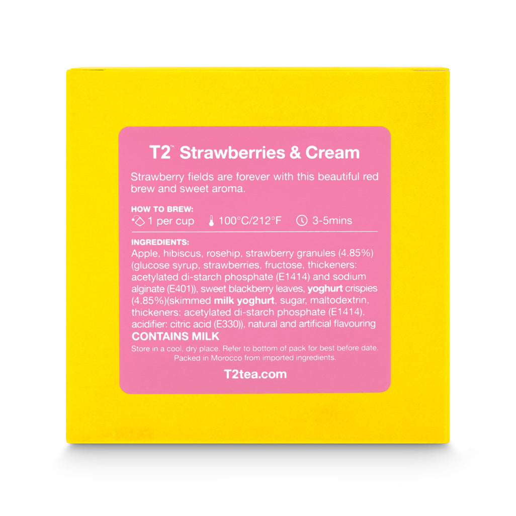 T2 Strawberries & Cream Tea Bag Cube 25 pack