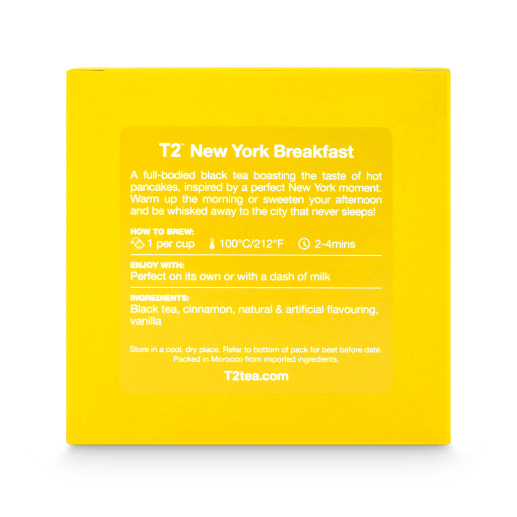 T2 New York Breakfast Tea Bag Cube 25 pack