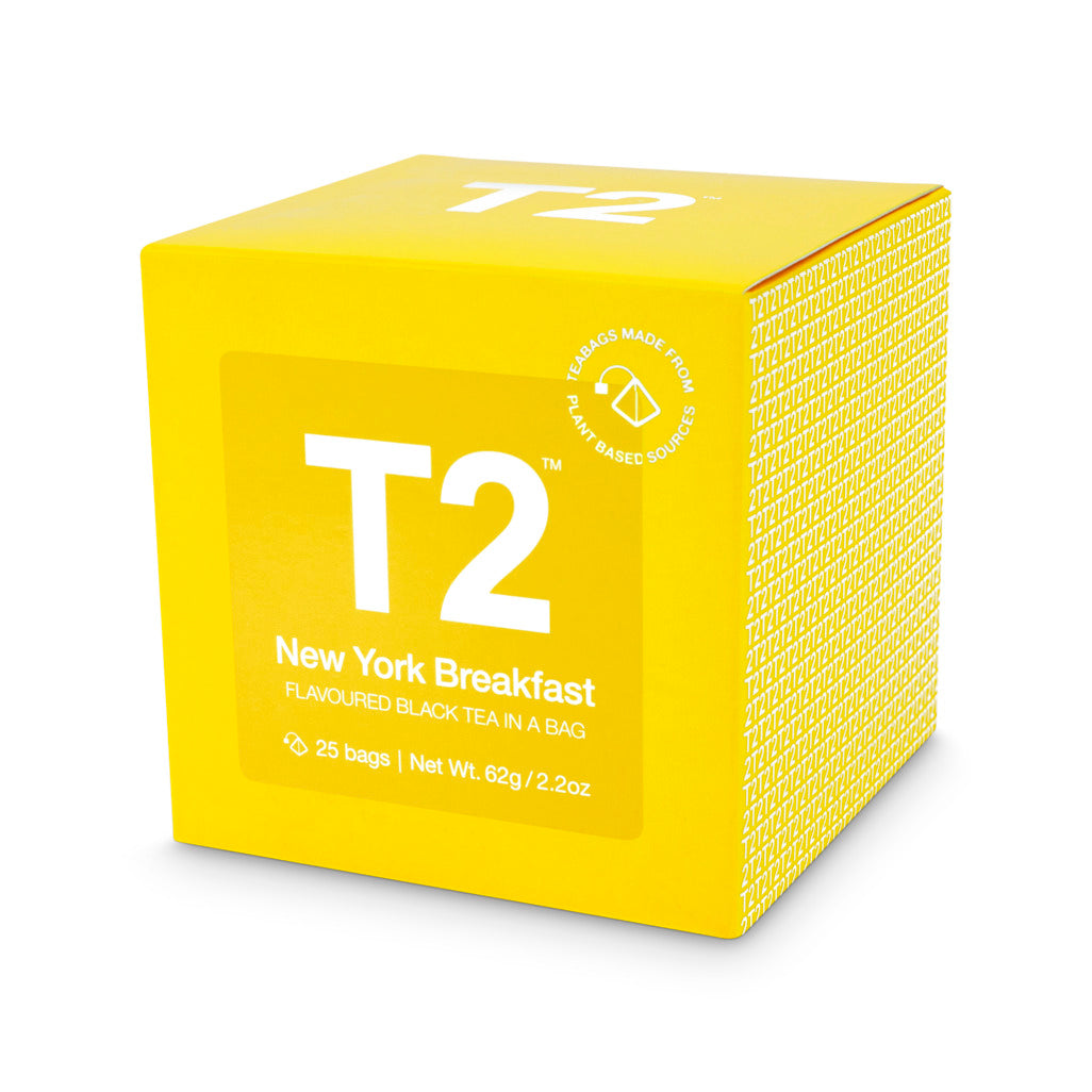 T2 New York Breakfast Tea Bag Cube 25 pack
