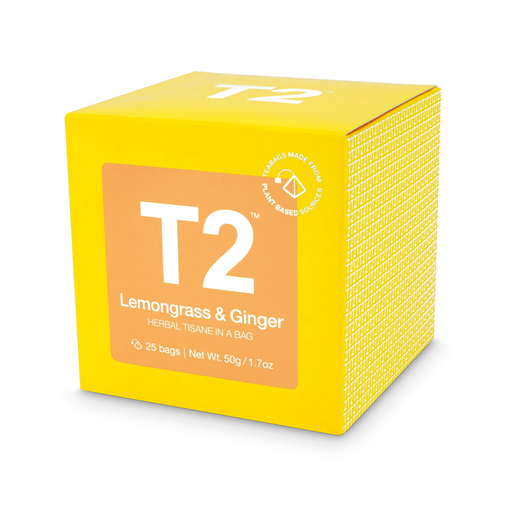 T2 Lemongrass and Ginger Tea Bag Cube 25 pack