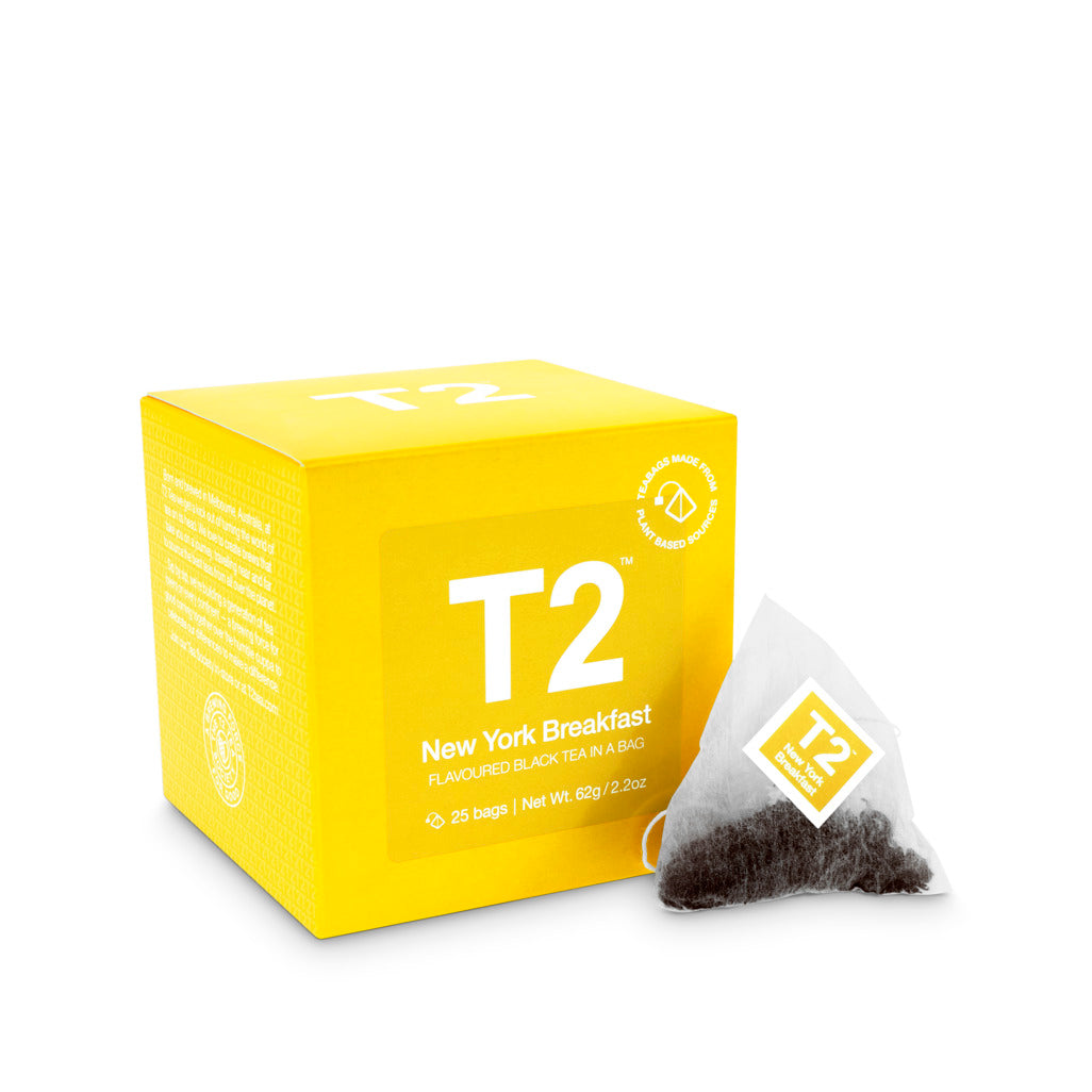 T2 New York Breakfast Tea Bag Cube 25 pack