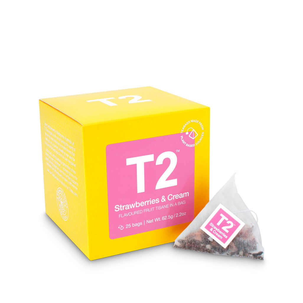 T2 Strawberries & Cream Tea Bag Cube 25 pack