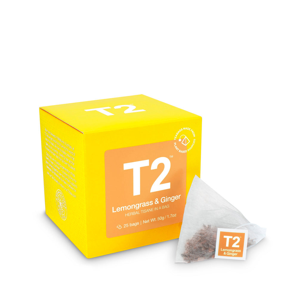 T2 Lemongrass and Ginger Tea Bag Cube 25 pack
