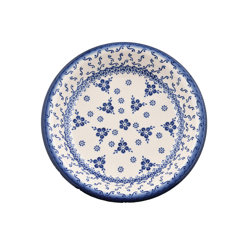 Handmade Polish Pottery Cerraf round deep plate 22cm elegant orchid Boleslawiec Ceramics