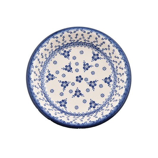 Handmade Polish Pottery Cerraf round deep plate 22cm elegant orchid Boleslawiec Ceramics