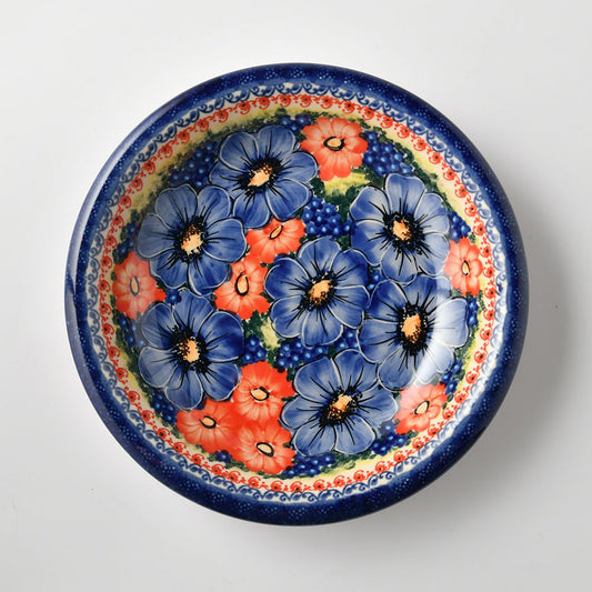 Handmade Polish Pottery Cerraf round deep plate 22cm violet nectar Boleslawiec Ceramics